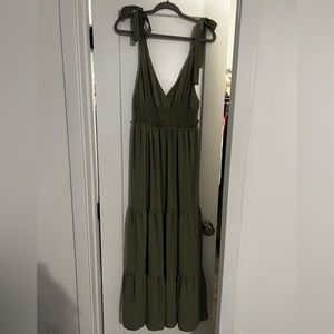 Large olive green maxi dress